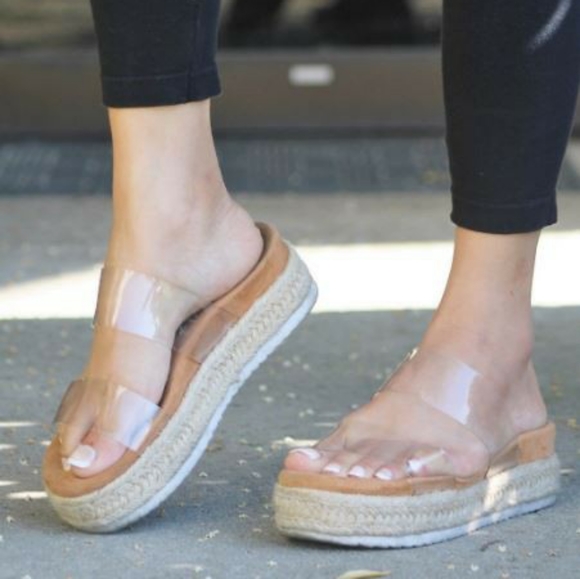 clear strap platform sandals